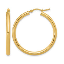Load image into Gallery viewer, 14k Yellow Gold Round Polished Hoop Earrings
