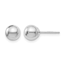 Load image into Gallery viewer, 14k White Gold Polished Ball Post Earrings
