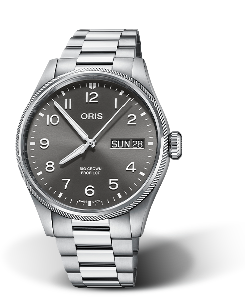 Gents Oris Stainless Steel Big Crown ProPilot Day Date Watch