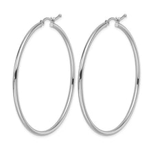 Load image into Gallery viewer, 14k White Gold Large Polished Hoop Earrings
