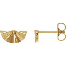 Load image into Gallery viewer, 14k Yellow Gold Fan Earrings
