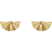 Load image into Gallery viewer, 14k Yellow Gold Fan Earrings
