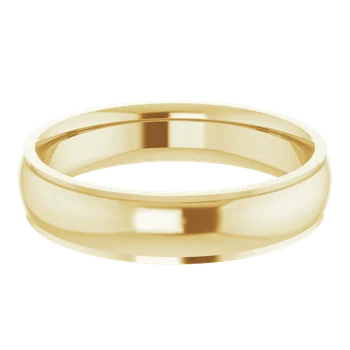 14k Yellow Gold Stepped Edge Comfort Fit Wedding Band