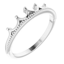 Load image into Gallery viewer, 14k Yellow Gold Crown Stackable Ring
