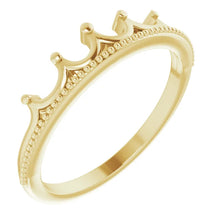 Load image into Gallery viewer, 14k Yellow Gold Crown Stackable Ring
