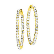 Load image into Gallery viewer, 14k Yellow Gold Diamond Inside Outside Hoop Earrings
