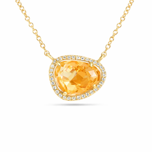 Load image into Gallery viewer, 14k Yellow Gold Citrine and Diamond Necklace
