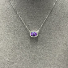 Load image into Gallery viewer, 14k White Gold Amethyst and Diamond Necklace
