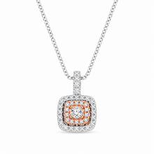 Load image into Gallery viewer, 14k White and Rose Gold Diamond Halo Necklace
