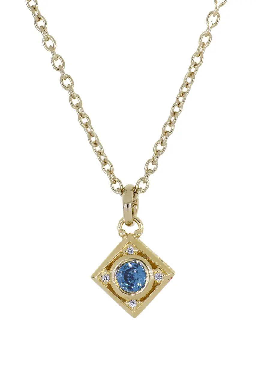 John Medeiros Gilded Collection CZ and Blue Sapphire 8mm 16
