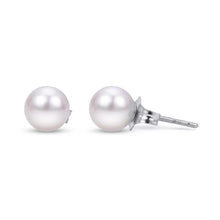 Load image into Gallery viewer, 14k Gold A Quality Akoya Cultured Pearl Stud Earrings
