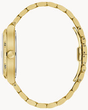 Load image into Gallery viewer, Gents Stainless Steel Gold Tone Super Seville Green Cushion Dial Bulova Watch
