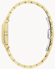 Load image into Gallery viewer, Ladies Stainless Steel Gold Tone Sutton Bulova Rectangular Watch
