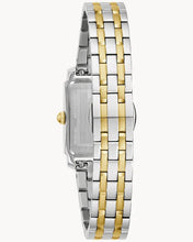 Load image into Gallery viewer, Ladies Stainless Steel Two Tone Sutton Bulova Rectangular Watch
