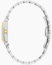 Load image into Gallery viewer, Ladies Stainless Steel Two Tone Sutton Bulova Rectangular Watch

