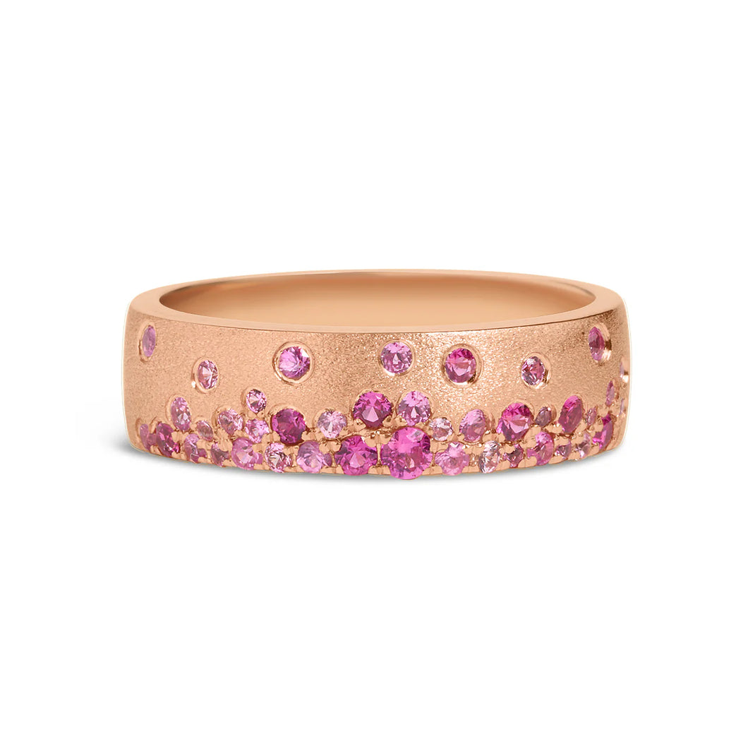 14k Rose Gold Ruby and Pink Sapphire Confetti Ring