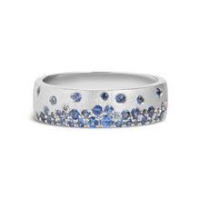 Load image into Gallery viewer, 14k White Gold Blue Sapphire Confetti Ring
