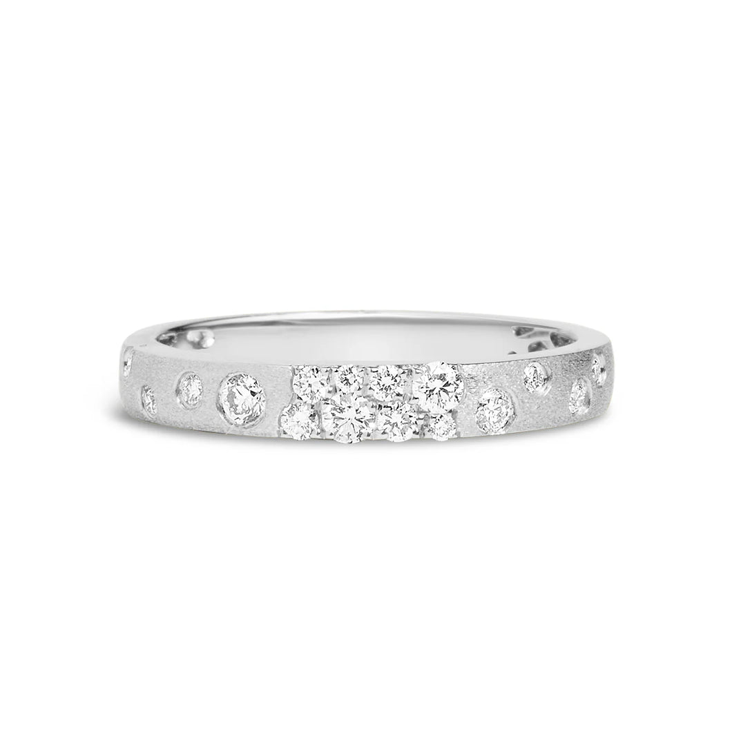 14k White Gold Diamond Confetti Ring