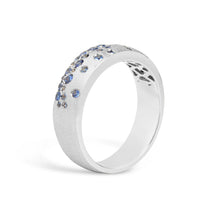 Load image into Gallery viewer, 14k White Gold Blue Sapphire Confetti Ring
