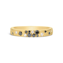 Load image into Gallery viewer, 14k Yellow Gold White and Black Diamond Confetti Ring

