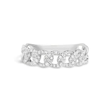 Load image into Gallery viewer, 14k White Gold Diamond Pave Link Ring
