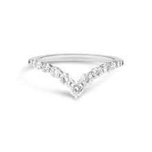 Load image into Gallery viewer, 14k White Gold Diamond V Ring
