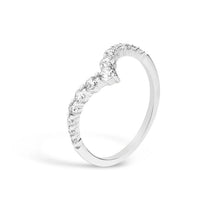Load image into Gallery viewer, 14k White Gold Diamond V Ring
