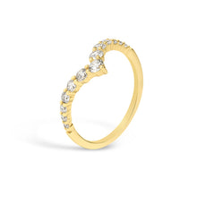 Load image into Gallery viewer, 14k Yellow Gold Diamond V Ring
