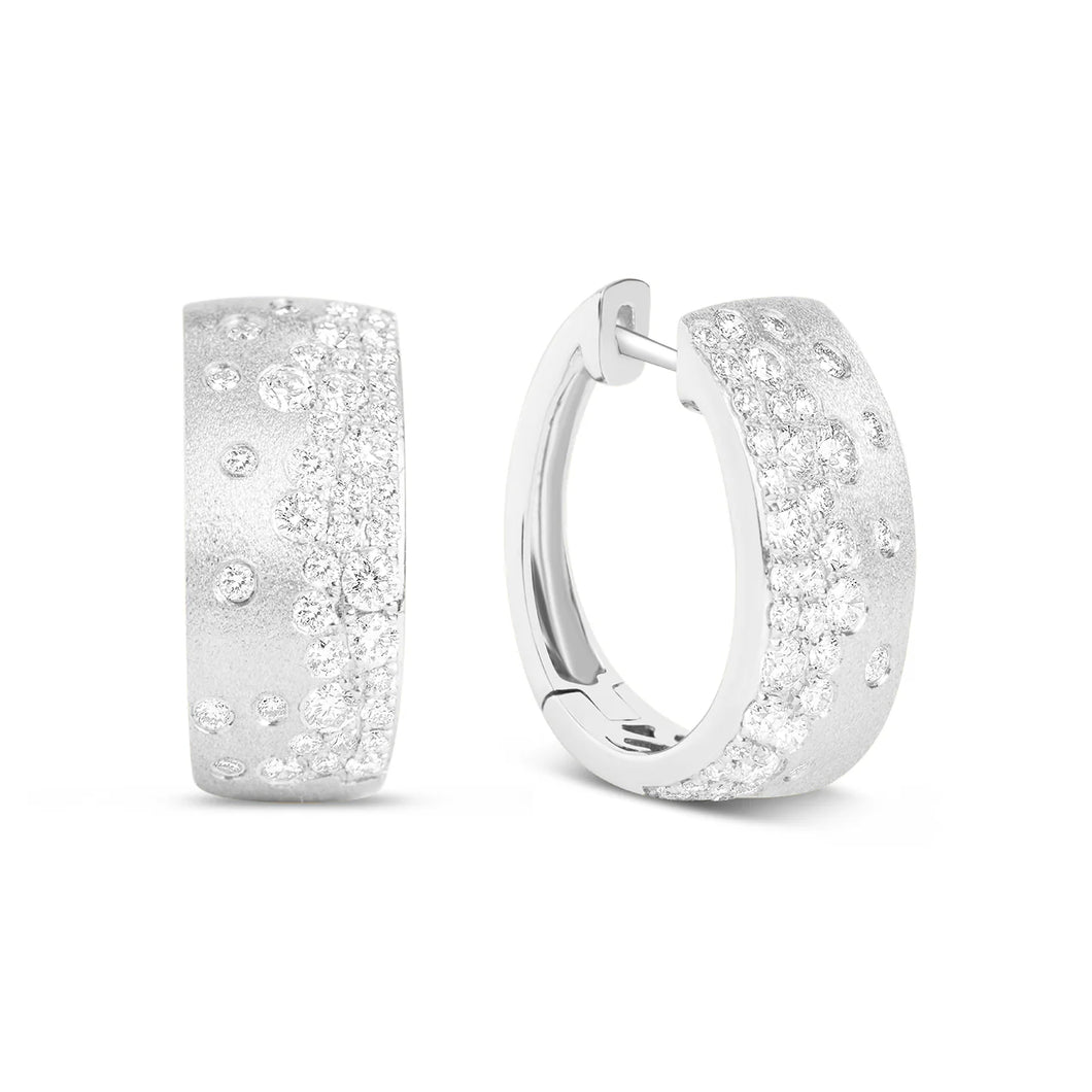 14k White Gold Diamond Confetti Earrings