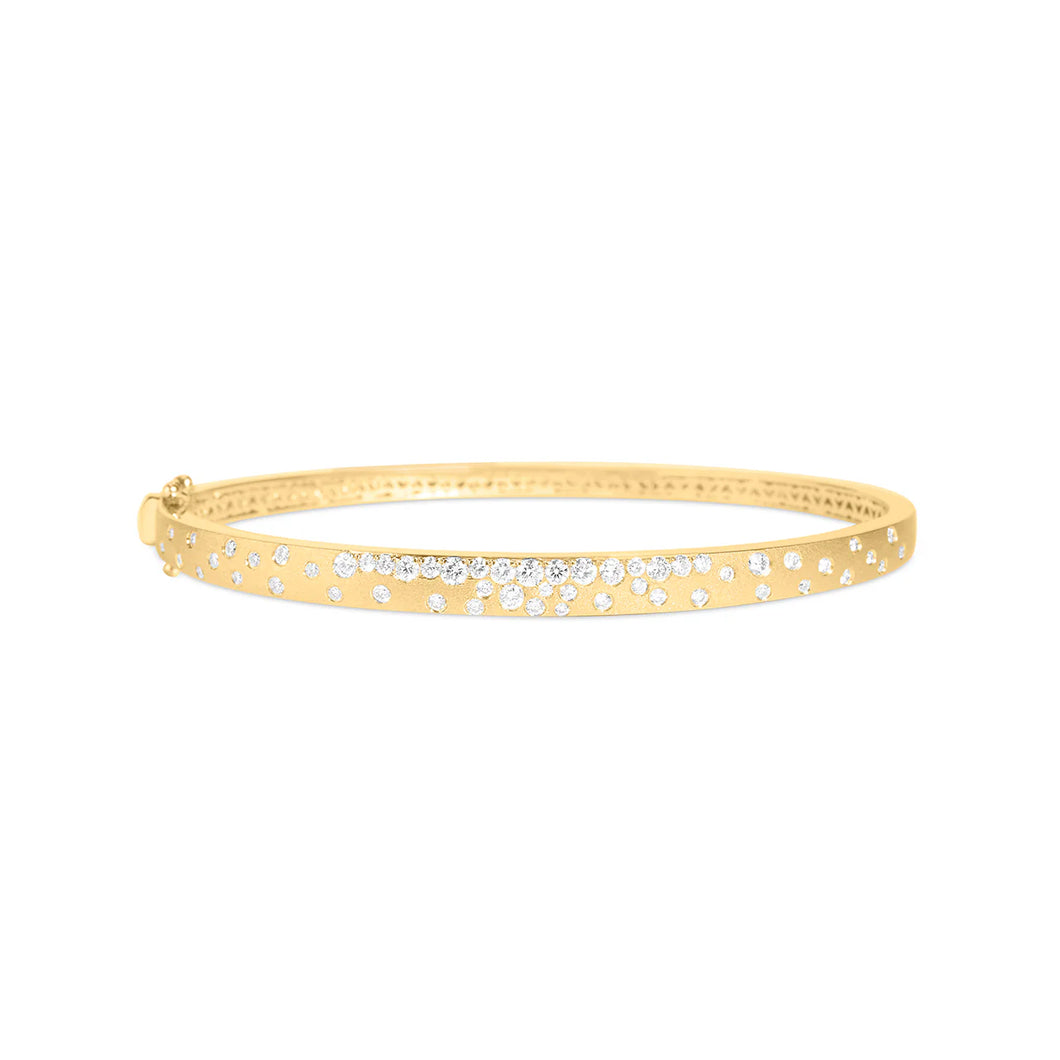 14k Yellow Gold Diamond Confetti Bangle