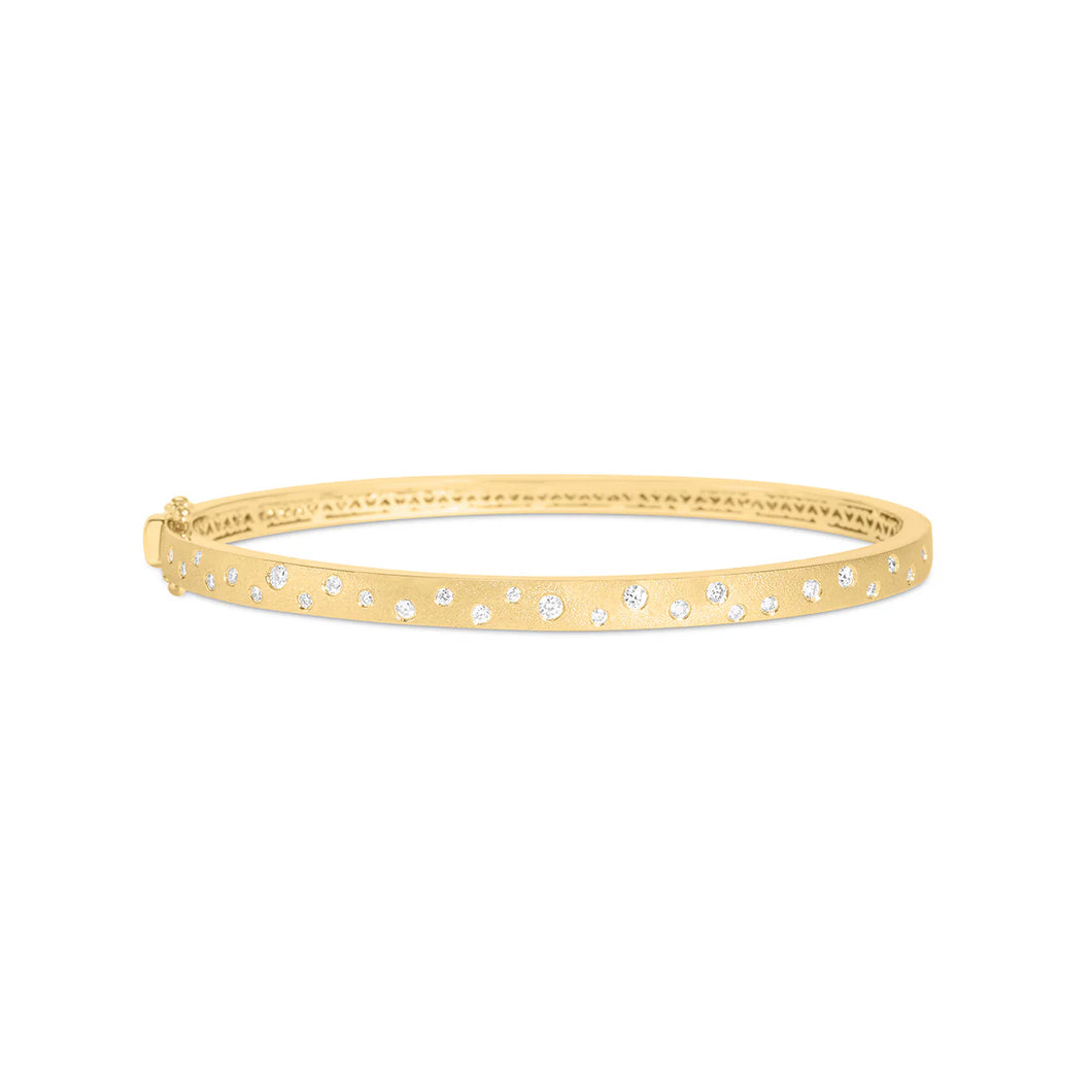 14k Yellow Gold Diamond Confetti Bangle