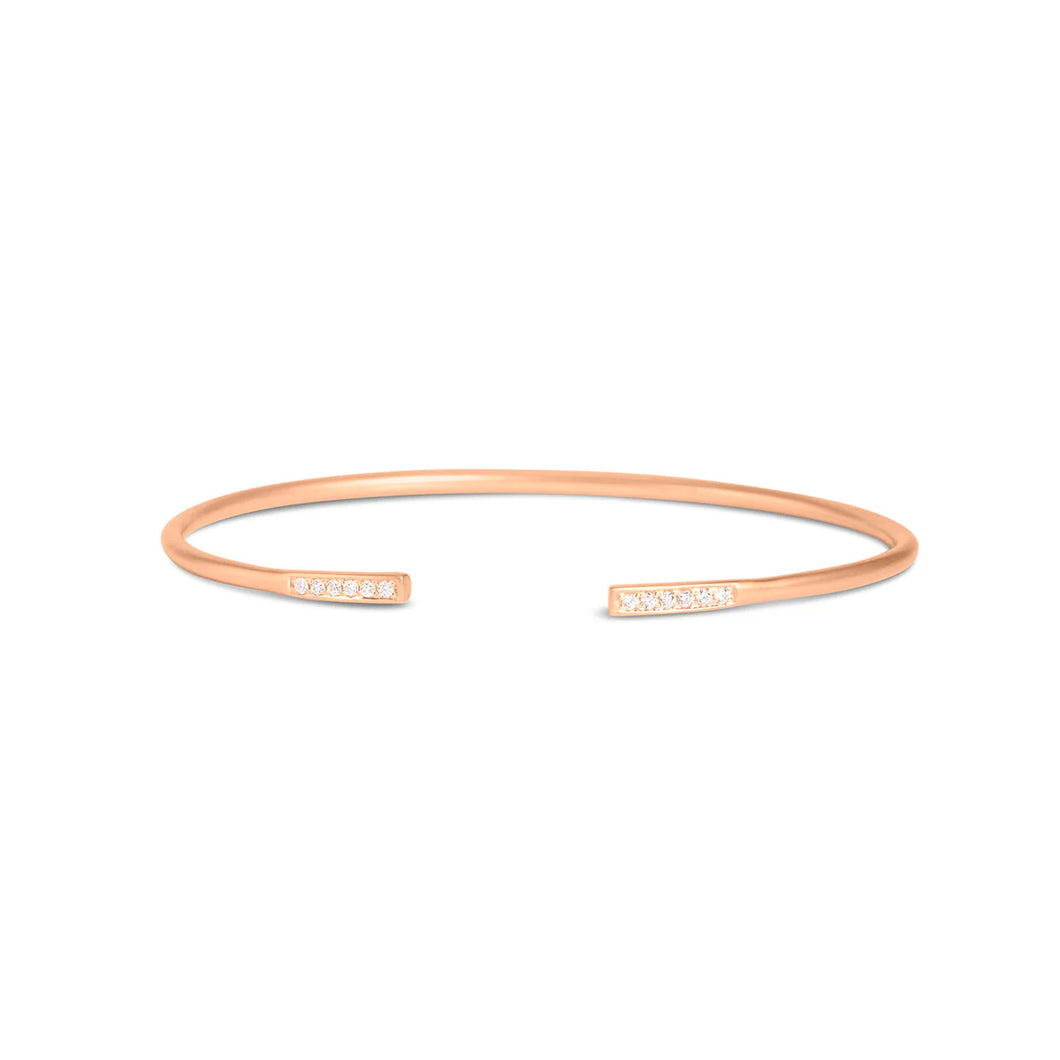14k Rose Gold Diamond Cuff Bracelet