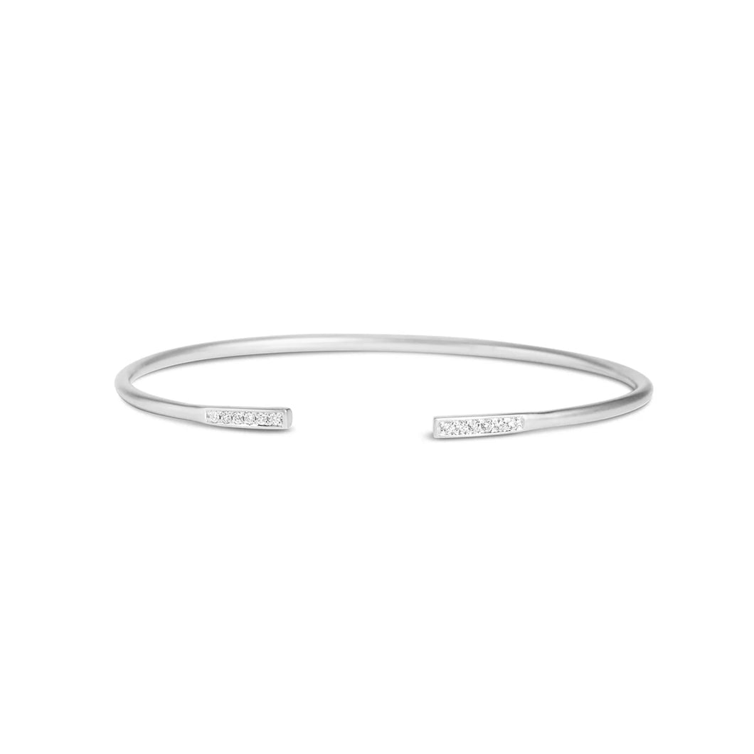 14k White Gold Diamond Cuff Bracelet