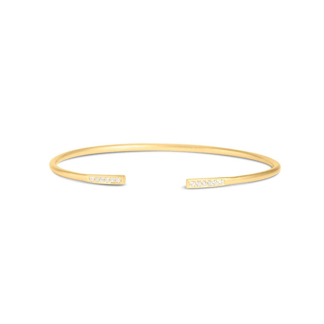 14k Yellow Gold Diamond Cuff Bracelet