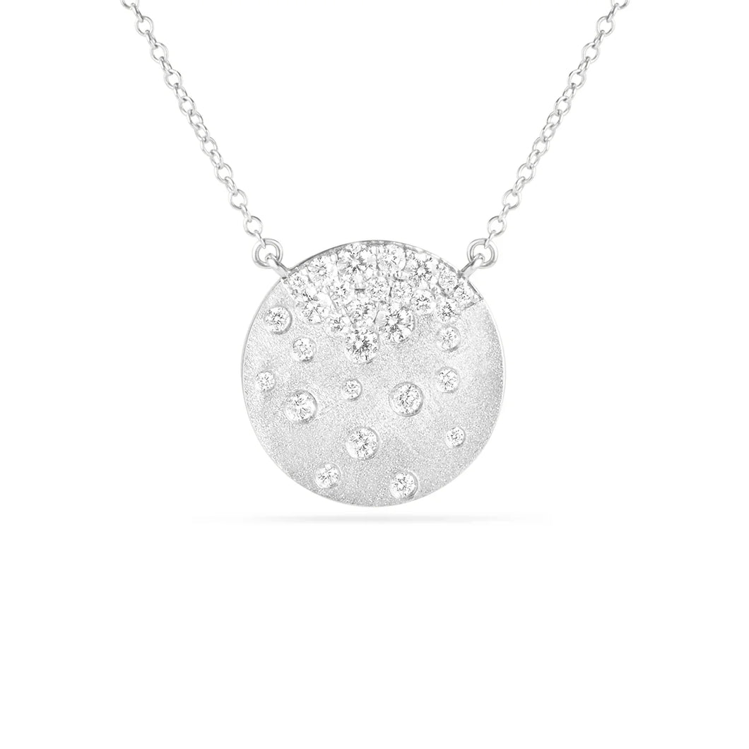 14k White Gold Diamond Confetti Necklace