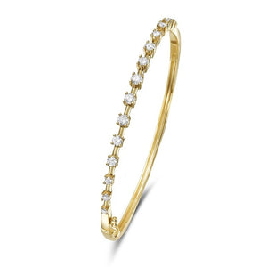 14k Yellow Gold Diamond Bangle