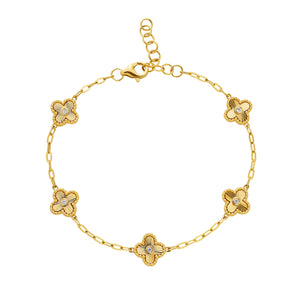 14k Yellow Gold 7" Diamond Bracelet