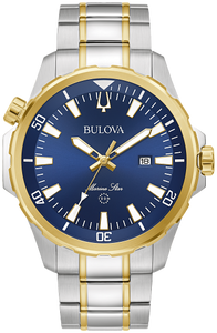 Gents Stainless Steel Two-Tone Marine Star Bulova Watch