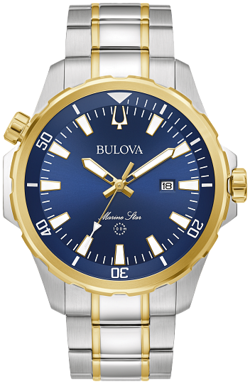 Gents Stainless Steel Two-Tone Marine Star Bulova Watch