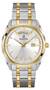 Gents Two-Tone Stainless Steel Day Date Bulova Watch