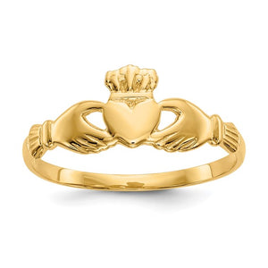 14k Yellow Gold Claddagh Ring.