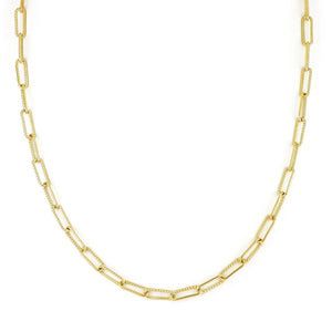 John Medeiros Diamante Collection 16" Yellow Tone Paperclip Necklace.