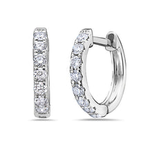 Load image into Gallery viewer, 14k Yellow Gold Diamond Small Hoop Earrings
