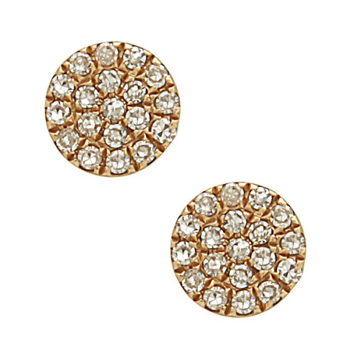 14k Yellow Gold Diamond Cluster Stud Earrings