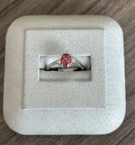 14k White Gold Light Pink Tourmaline Diamond Ring