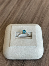 Load image into Gallery viewer, 14k White Gold Diamond and Blue Topaz Ring
