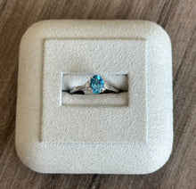 Load image into Gallery viewer, 14k White Gold Diamond and Blue Topaz Ring
