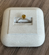 Load image into Gallery viewer, 14k White Gold Yellow Tourmaline Diamond Ring
