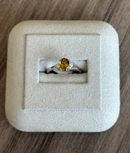 Load image into Gallery viewer, 14k White Gold Yellow Tourmaline Diamond Ring
