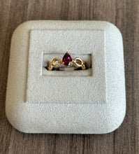 Load image into Gallery viewer, 14k Yellow Gold Pear Shaped Rhodolite Garnet
